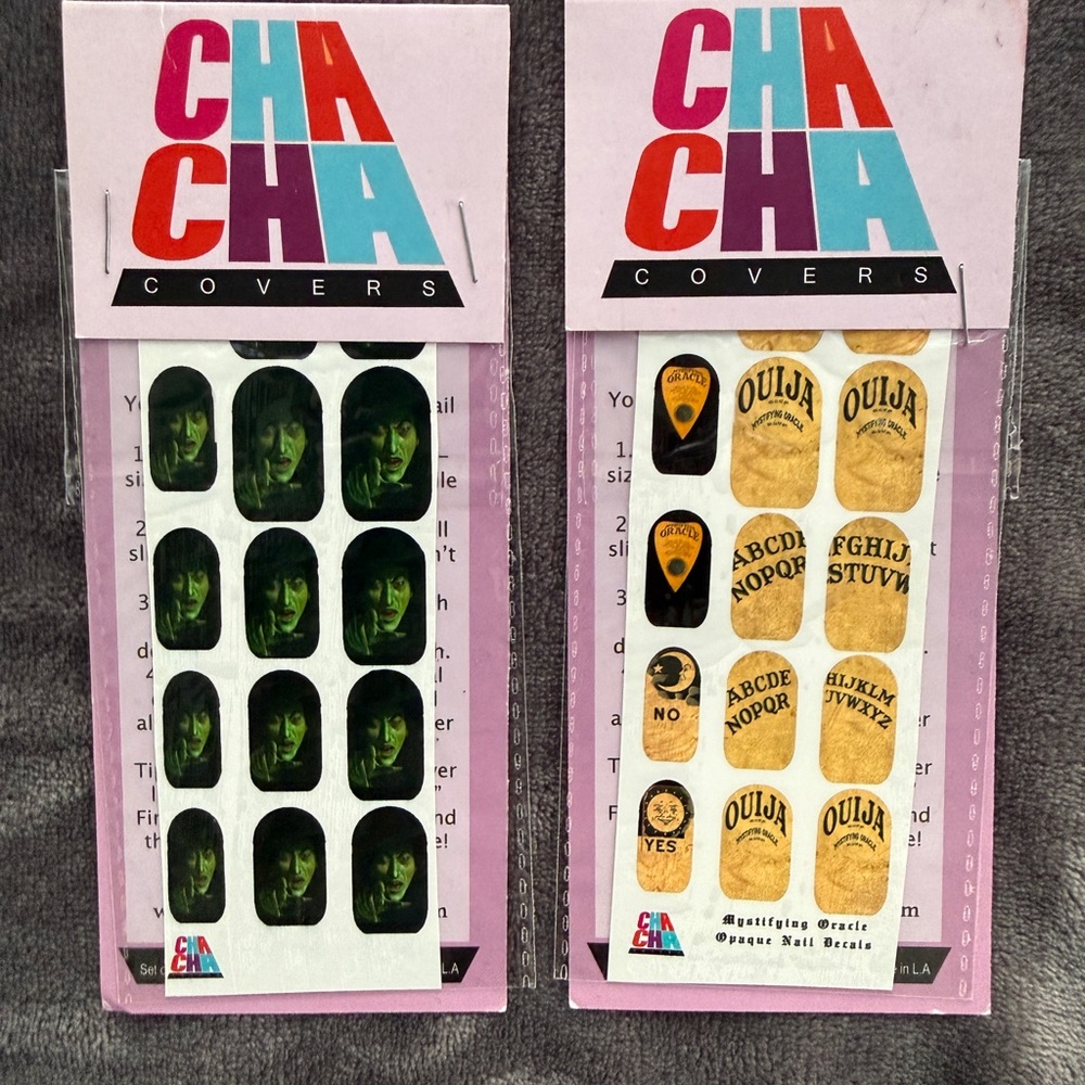 Nail Decal Wraps Wicked Witch Green & Gold Ouija Board Set of 2 - NEW